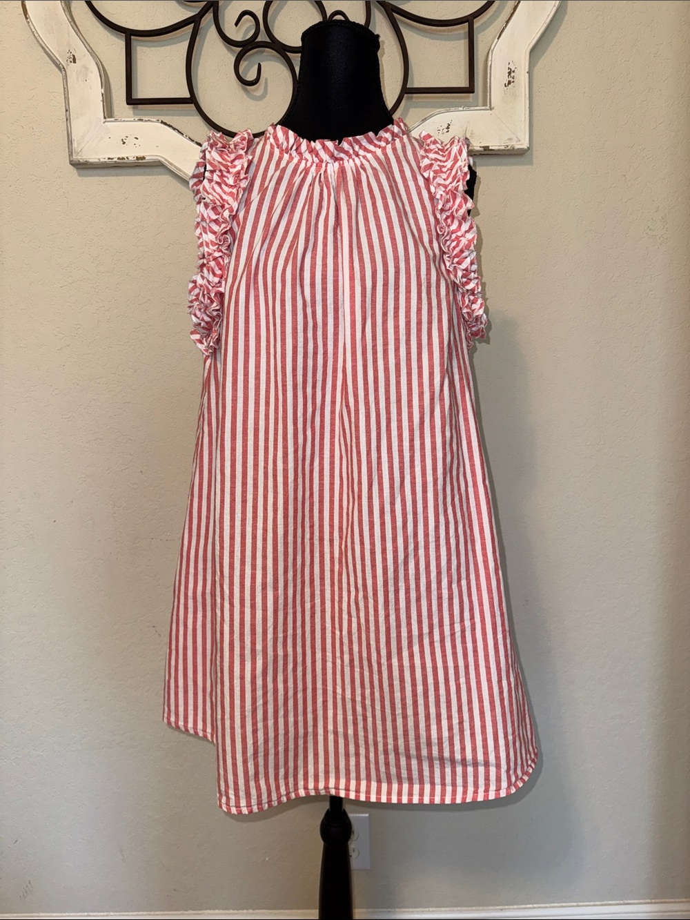 Umgee Striped Ruffle Sleeve Dress
